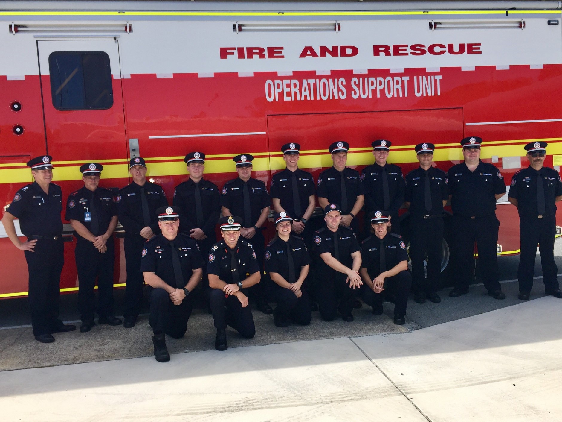 Auxiliary firefighters at training